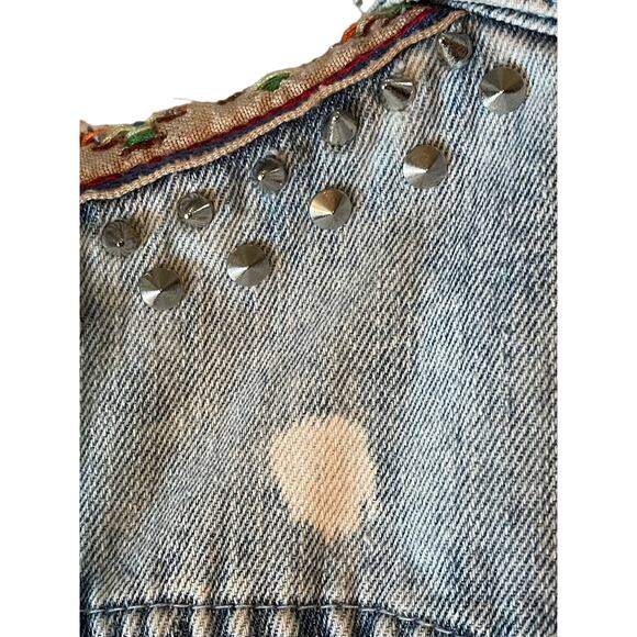 Vintage Boom Boom Jeans Spike Studded Denim Vest - Picture 10 of 11